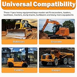11 Heavy Equipment Master Keys Construct Machine