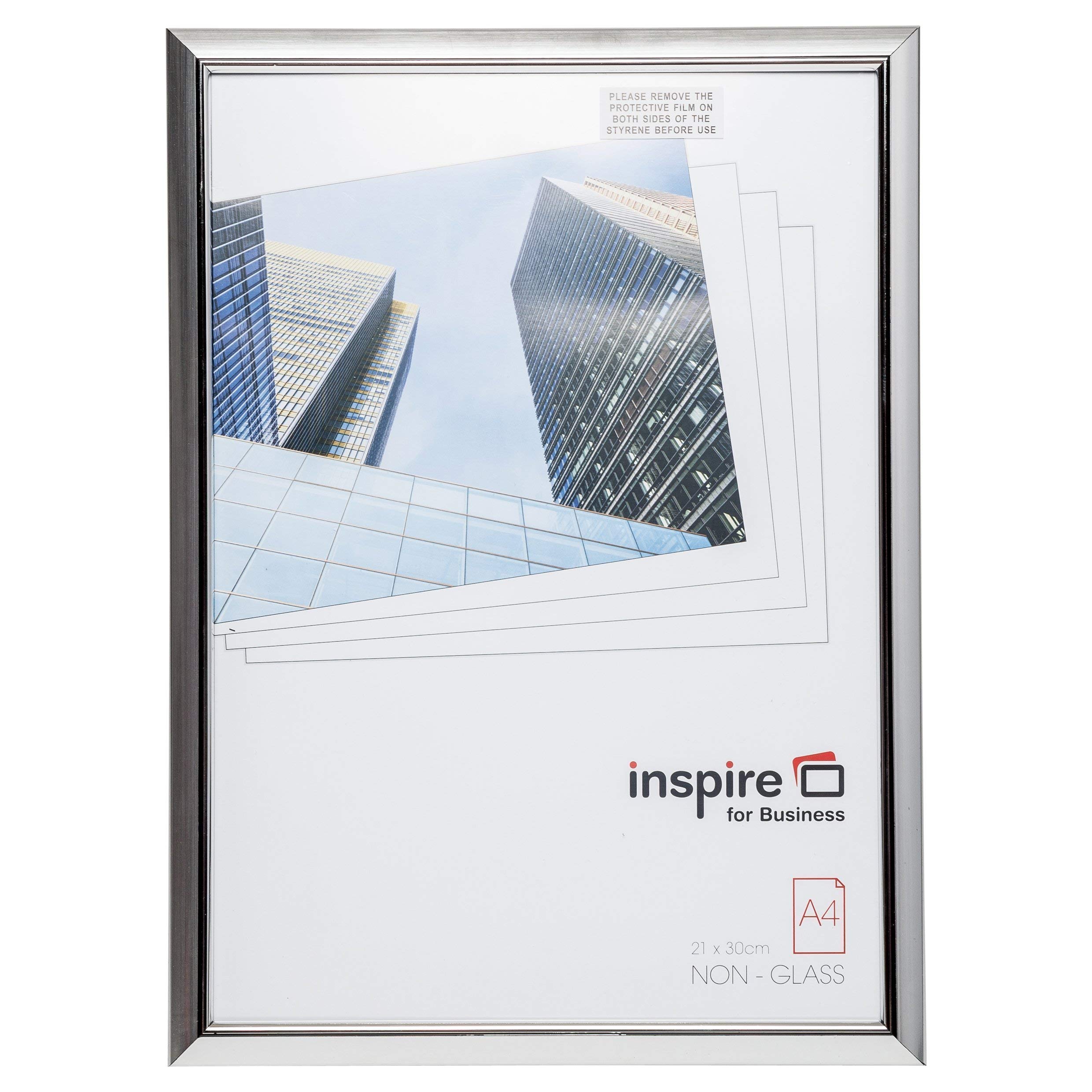 Hampton Frames | EASYLOADER A4 Certificate Photo Frame EASA4SVP | 21x30cm, Silver, Safety Acrylic Front, MDF Back | Freestanding or Wall Mounted | Display Certificates, Posters, Photos