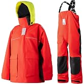 NAVIS MARINE Men&rsquo;s Inshore Sailing Suit, Waterproof Jacket &amp; Bib Pants Set | 2-Layer Fabric, Seam Sealed Design, Hi-Vis Hood, Reflective Details, Breathable Lining, Wet Weather Gear For Boating