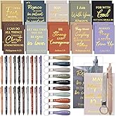 Eersida 80 Pcs Christian Bible Gifts Bulk Mother's Day Religious Scripture Notebooks Scripture Quote Inspirational Ballpoint Pens Silicone Keychain for Church Sunday School Mother Gifts(Stylish)