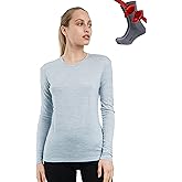 Merino.tech Merino Wool Base Layer Women - 100% Merino Wool Heavyweight, Midweight, Lite Long Sleeve Thermal Shirt and Socks