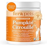 Fera Pets Cat & Dog Pumpkin Plus - Fiber Supplement - USDA Organic - Supports Gut & Digestive Health - Promotes Regularity - 