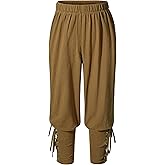Kids Renaissance Ankle Banded Pirate Pants Medieval Viking Lace Up Tapered Trousers Halloween Costume 3-12 Years