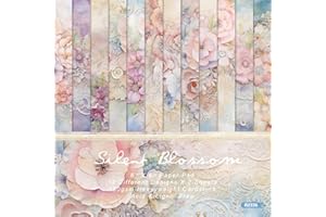 YASMEN 24 Sheets Scrapbook Paper Pads, 6X6 Single-Sided Cardstock Paper, Decorative Craft Paper, Flowers Pattern Paper Pack, DIY Decopodge Papers, Journal Scrapbooking Supplies, Card Making Supplies