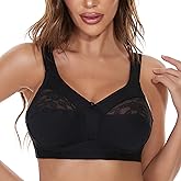 sheroine Women's Cotton Lace Full Figure Bra Plus Size Wirefree Ultrathin Soft Unpadded Support Bras