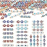 Craftdady 50Pcs Enamel Alloy Connector Charms Crystal Rhinestone Butterfly Star Link Charms Assorted Golden Evil Eye Pendants for DIY Earring Bracelet Necklace Jewelry Making