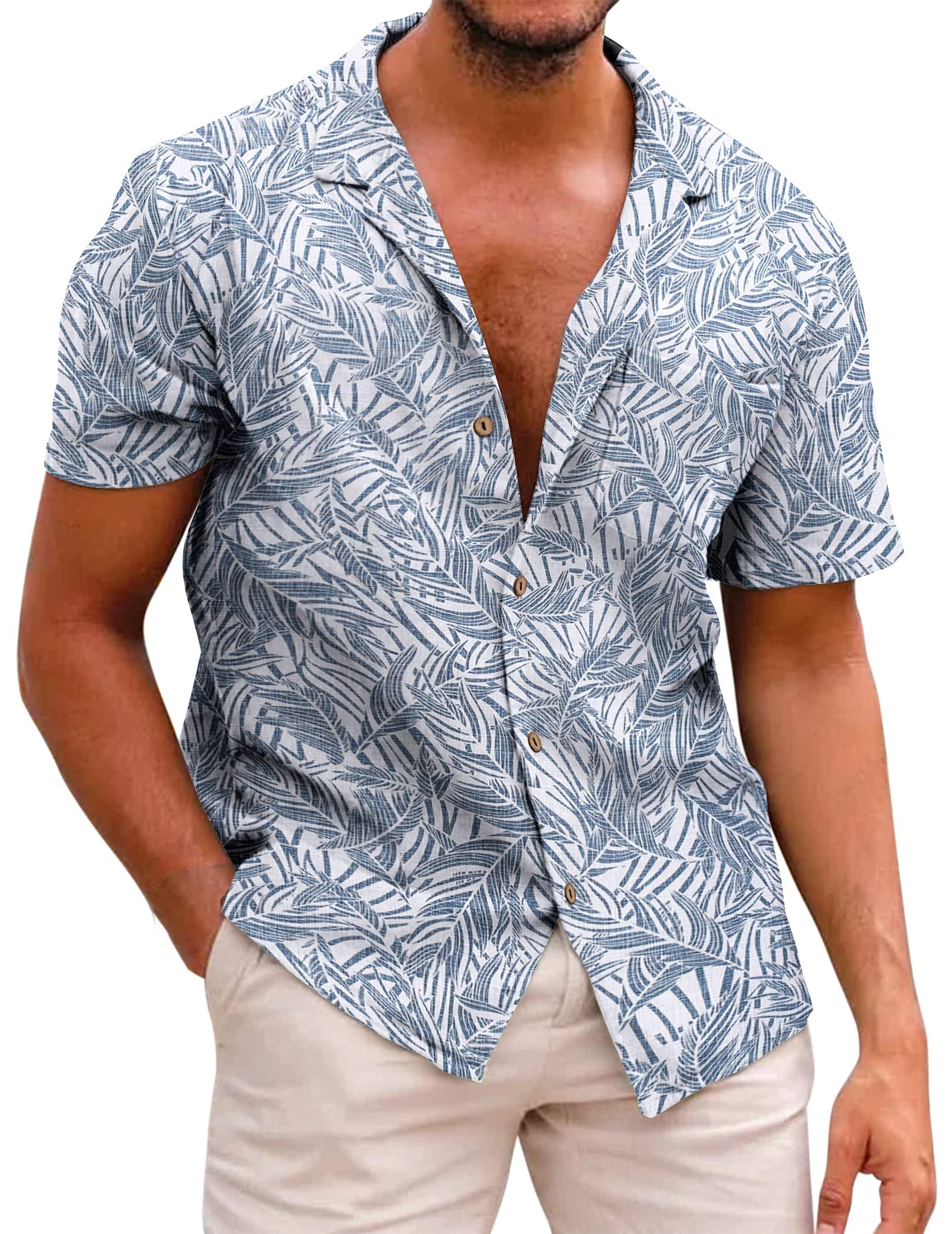 Photo 1 of *LARGE SIZE* Men's Hawaiian Shirt Tops Vintage Short Sleeve Button Down Beach Shirt Male Tropical Floral Summer Pullover Party Holiday