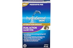hydraSense Dual Action Eye Drops, For Dry Eyes, Preservative Free, Clinically Proven Dual Action Formula, Naturally Sourced L