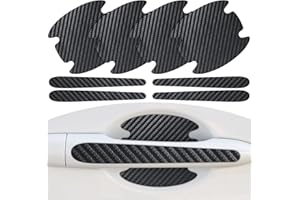 OUZORP Ourzop 8Pcs Car Door Handle Sticker, Carbon Fiber Cup Scratches Protector Door Handle Side Sticker Scratch Protector Door Handle Paint Scratch Protection Protective Film