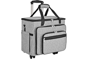 FINESUN Rolling Bag with Detachable Dolly Multifunctional Rolling Briefcase Wheeled Bag for Work, Teaching, Office, Craft, Grey