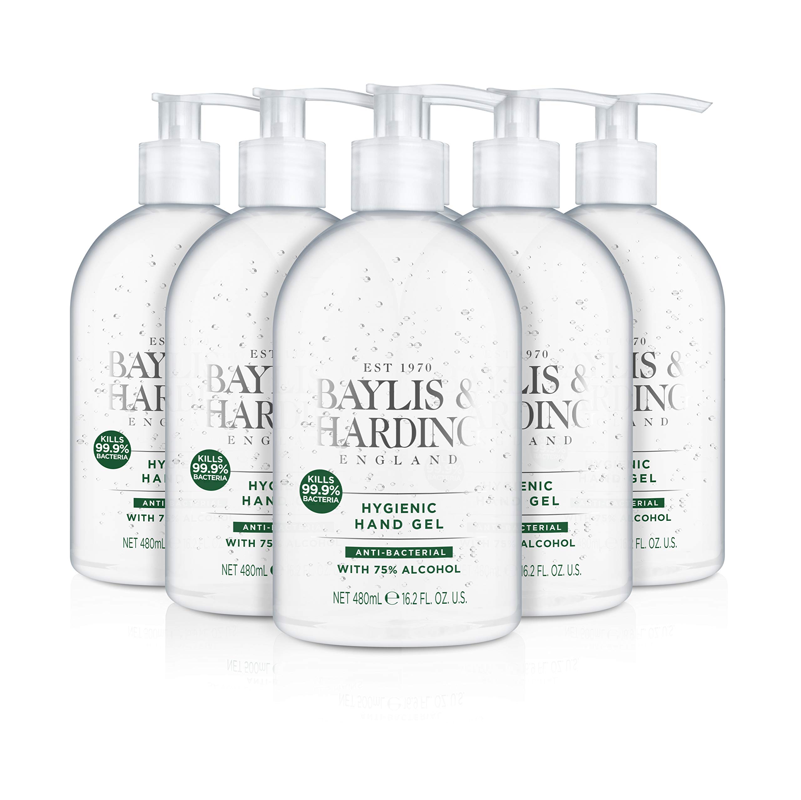 Baylis & Harding Anti-bacterial Unfragranced Hand Gel, 480ml, Pack of 6 - Vegan Friendly — image 1