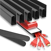 Scanfield Desk Cable Management, J-Channel Cable Raceways, 6x16&Prime; Black | No Screw/No Drill Computer Cord Organizer - Cable Channels for Wire Management Under Desk with with Super Strong Adhesive