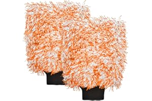 JNXIJ 2 PCS Car Wash Mitts, 8×10 Inches Lint-Free & Scratch-Free Microfiber Cleaning Gloves, Ultra Absorbent Washing Glove Detailing Wash Mitt for Sedan Truck SUV, Car Accessories (Orange)