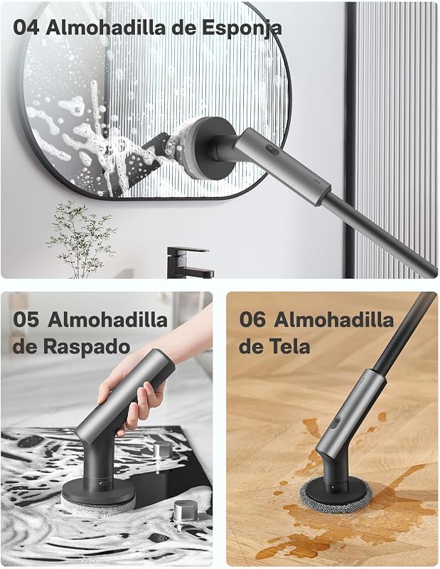 Cepillo Electrico Limpieza Hogar, 6 Cepillos Reemplazables