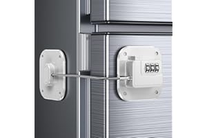 WILNIRY Child Proof Fridge Door Lock with Adhesive, Refrigerator Door Lock with Code for Kids and Pets, Self Adhesive Combination Latch for Freezer, Cabinets, Drawers, Air Oven, Windows (Patent)
