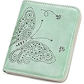 KITEVIUN Small RFID Wallet Women Ultra Thin Slim Womens Wallet Mini Compact Bifold Pocket Ladies Wallets for Women Peppermint Mambo Green