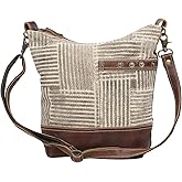 Myra Bag Bucket Bags for Women - Canvas Bucket Purse with Genuine Leather Detailing, Medium Size Boho Purses for Women