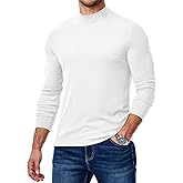 Dokotoo Men Mens Mock Turtleneck T Shirts Long Sleeve Slim Fit Shirts Casual Ribbed Knited Tops Thermal Pullover Undershirts