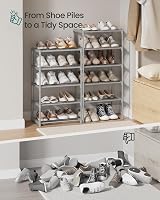 SONGMICS 10-Tier Metal Shoe Rack Storage Organiser Grey 30 x 45 x 174 cm view 9