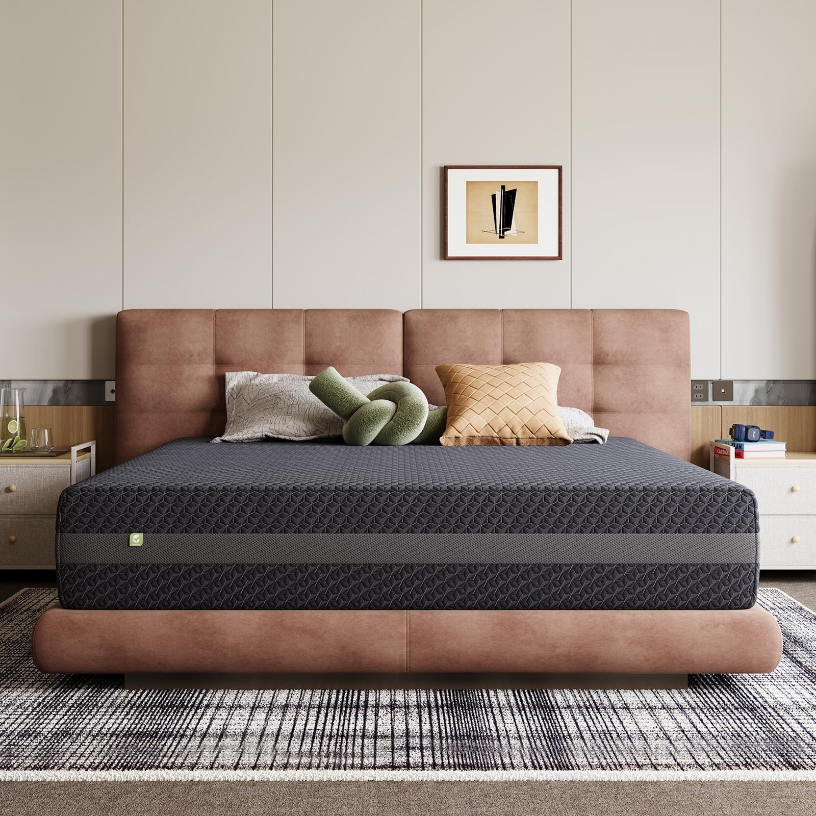 Novilla King Mattress 10 Inch, King Size Mattress Gel Memory Foam for Pressure Relief & Ergonomic Back Support, with Green Tea-Infused Foam, Medium Firm, Mattresses in a Box