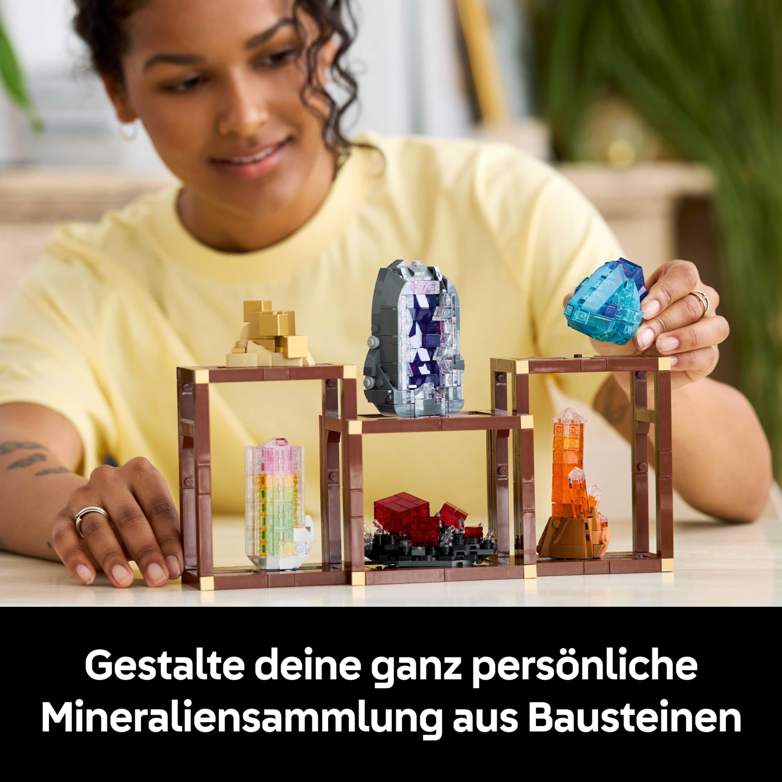 LEGO Ideas Mineraliensammlung - Set für Erwachsene - Modellbau mit Kristallelementen inkl. Amethyst, Fluorit & Tangerinquarz sowie 3 Ständern - DIY Wohn Deko Geschenkidee - 21362 3