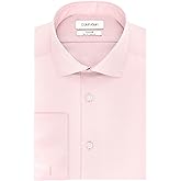 Calvin Klein Mens Dress Shirt Slim Fit Non Iron Solid French Cuff