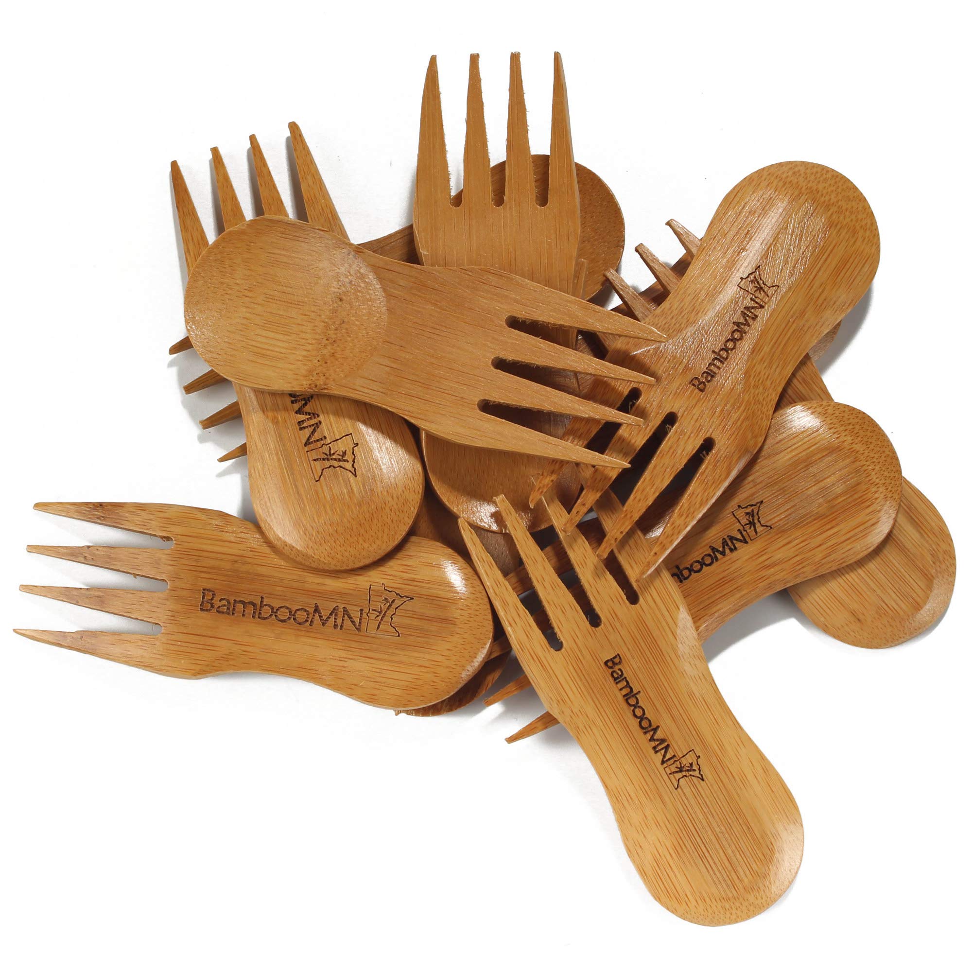 BambooMN Solid Bamboo Stubby Spork 4" - All Natural