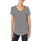Amazon Essentials Women's Relaxed-Fit Short-Sleeve V-Neck Tunic (Available in Plus Size)