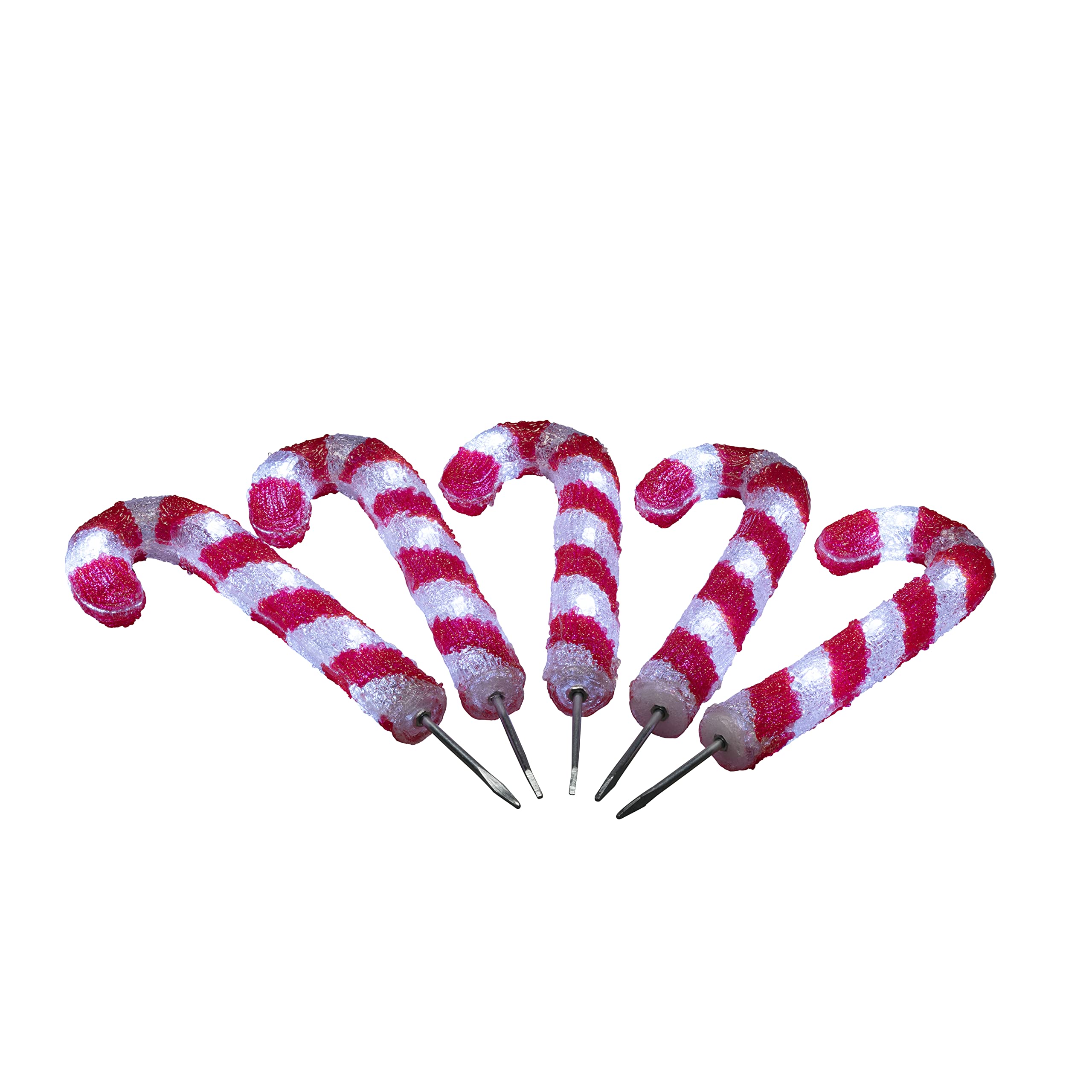 Konstsmide Christmas Outdoor Figures Decoration/Outside Lights LED Acrylic Festive Candy Canes/Outdoor Lighting (IP44) / 40 Cool White LEDs/Transparent Cable