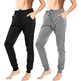 Sexy Basics Women's Drawstring Joggers | Knit Cotton Sweat Pants | Multi Packs & Colors