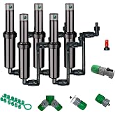 Quick-Snap QSK-745 In-Ground 5-Inch Pop-Up Adjustable Sprinkler 5-Pack With Quick Hose Connectors And Splitters