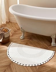 Savi Home Half Circle Bohemian Bathroom Rug with