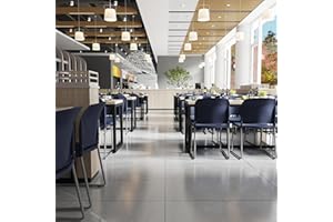 EMMA + OLIVER Home and Office Guest Chair Navy Full Back Contoured Sled Base Stack Chair