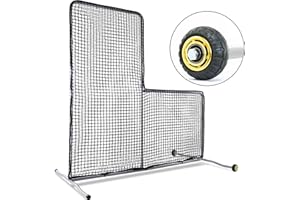 Kapler L Screen Baseball Pitching Screen, 7X7FT Baseball Softball Pitcher Safety Protective L Screen.