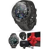 PlayBetter Garmin Instinct Crossover AMOLED (Charcoal) Outdoor GPS Smartwatch Gift Box Bundle - Analog Display, Built-in Flashlight, 14 Days Battery HD Screen Protectors, Wall Adapter &amp; Case