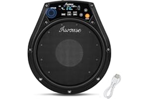 Asmuse 8" Practice Pad Electronic Portable Drum Pad, Silent drum Electric Drum Pad, 15h battery life, Built in Metronome for Beginners and Professional