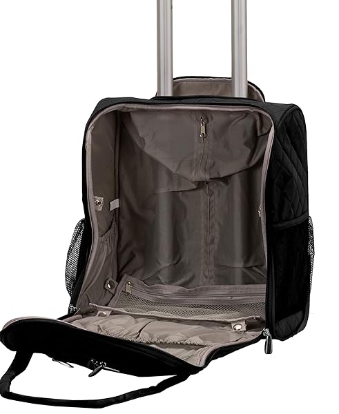 ROCKLAND MELROSE UPRIGHT WHEELED UNDERSEATER CARRY-ON LUGGAGE, BLACK, 15-INCH
