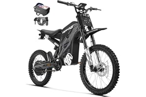 HAPPYRUN G300 Pro Electric Dirt Bike for Adults, 72V 30Ah Battery, 6500W Motor, 50 MPH Speed, 70 Mile Range, 350 Lbs Load Capacity, Hydraulic Brakes Black (Orange)