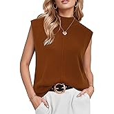 Arach&Cloz Women's Wool Blend Mock Neck Sweaters Vest Business Casual Lightweight Trendy Tops Summer Outfits 2026