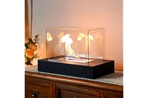 JHY DESIGN Rectangular Tabletop Fire Bowl Pot 13.5" L Fire Bowl Portable Tabletop Fireplace Clean Burning Bio Ethanol Ventless Fireplace for Indoor Outdoor Garden Patio Parties Events