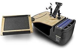 AutoExec AUE10269 Reach Front Seat Car Desk Birch Finish with Phone Mount and Tablet Mount