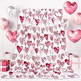 JarThenaAMCS Valentine's Day Fuzzy Blanket Watercolor Love Heart Throw Blanket Pink Heart Pattern Decorative Soft Cozy Flannel Blanket for Home Bed Sofa Couch Chair, 50 x 60 Inch