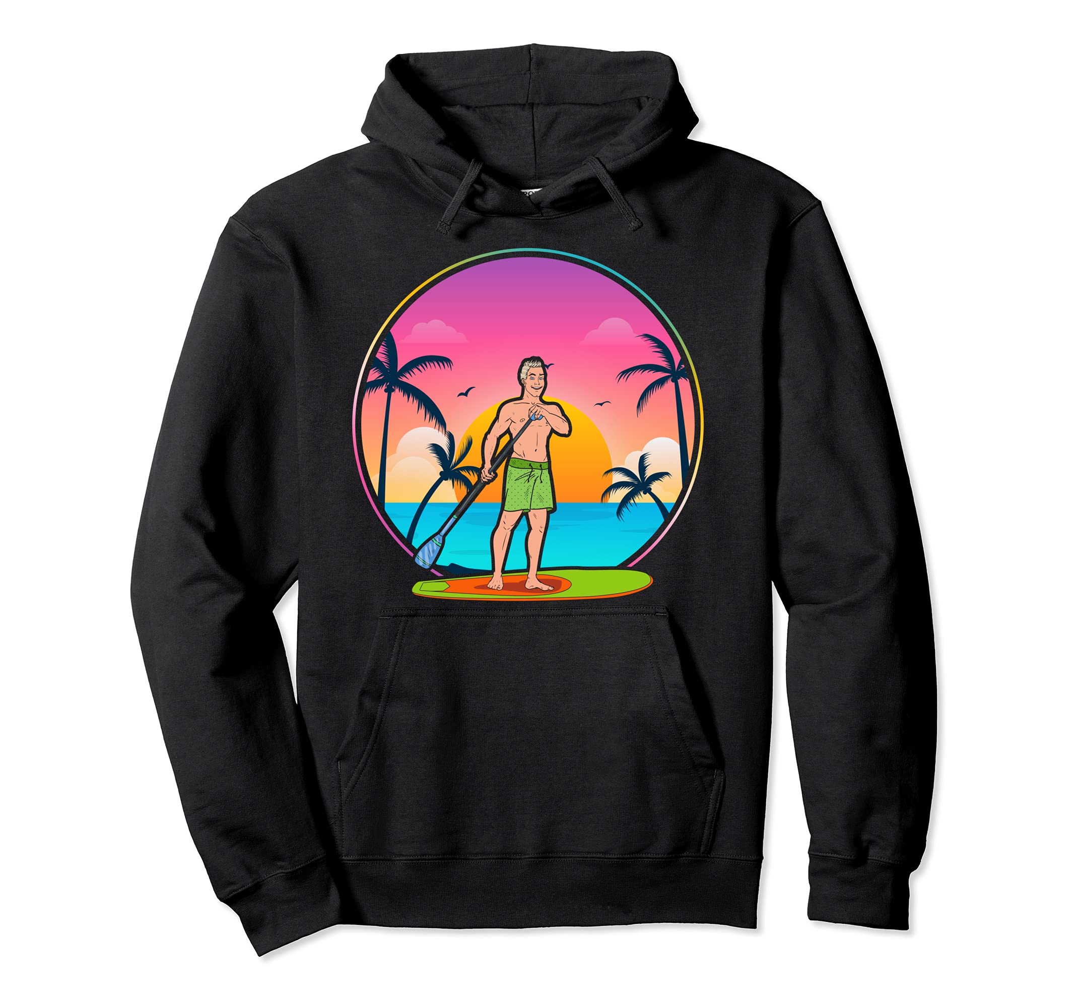 Paddleboarder Sunset SUP Paddleboarding Stand Up Paddling Pullover Hoodie