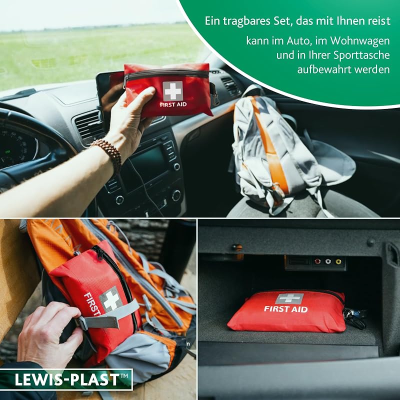 Erste-Hilfe-Kit Erste-Hilfe-Tasche 92 Stück - Hochwertiges Great Rescue-Kit, der den europäischen Normen entspricht - Erste-Hilfe-Medizin-Kit für Camping, Schularbeit und vieles mehr
