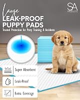 SA Products Puppy Pads 100 Pack 56x56 cm Blue Ultra Absorbent Leak-Proof view 2