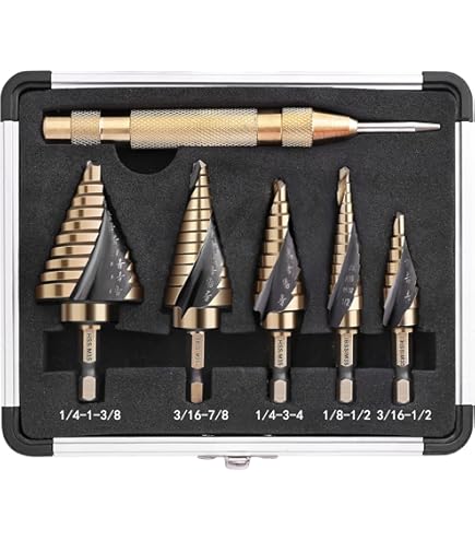 Cobalt Step Drill Bit 89HRC Hardness Spiral Flutes 1/4in Hex Shank 4 To 20mm