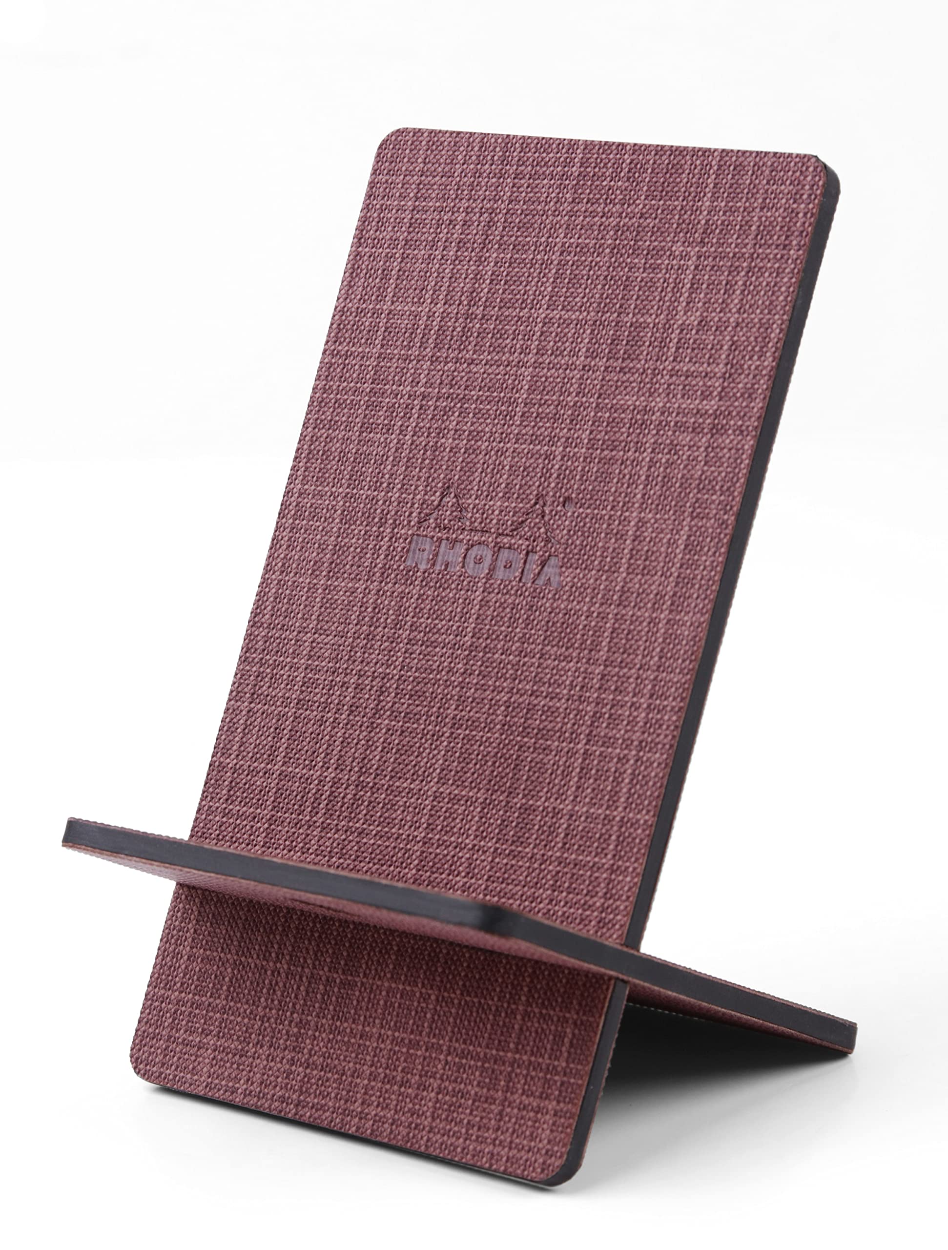 RHODIA 120040C - Mobile Phone holder - Dimensions: 8 x 8.5 x 13 cm - Amaranth Faux Leather and Floral Bouquet Printed Pattern - Orange Botanique collection