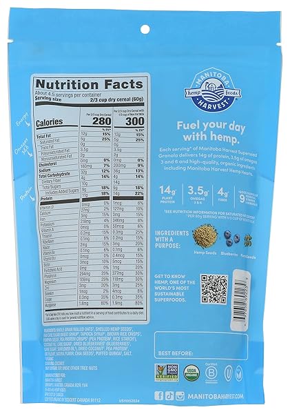 MANITOBA HARVEST ORGANIC BLUEBERRY HEMP YEAH! GRANOLA, 10 OZ
