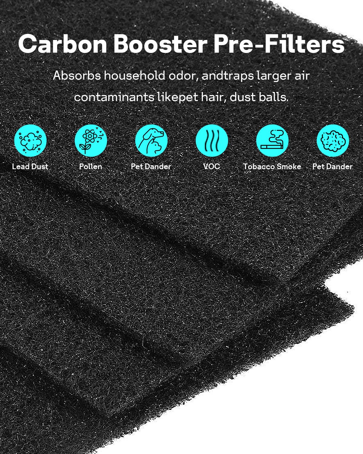 Leemone Aer1 Filter Replacement for Holmes Air Purifiers, 2 True HEPA Filters + 4 Carbon Booster Filters, HAPF30AT