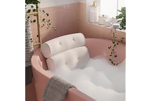 Ultra-Soft Bathtub Pillow with 6 Non-Slip Suction Cups, Bath Pillows for Tub, Extra Thick, Convenient, Quick-Dry 2-Panel Tub Pillow Bath Cushion for Head, Neck, Back, and Shoulder Support - Haven Houz